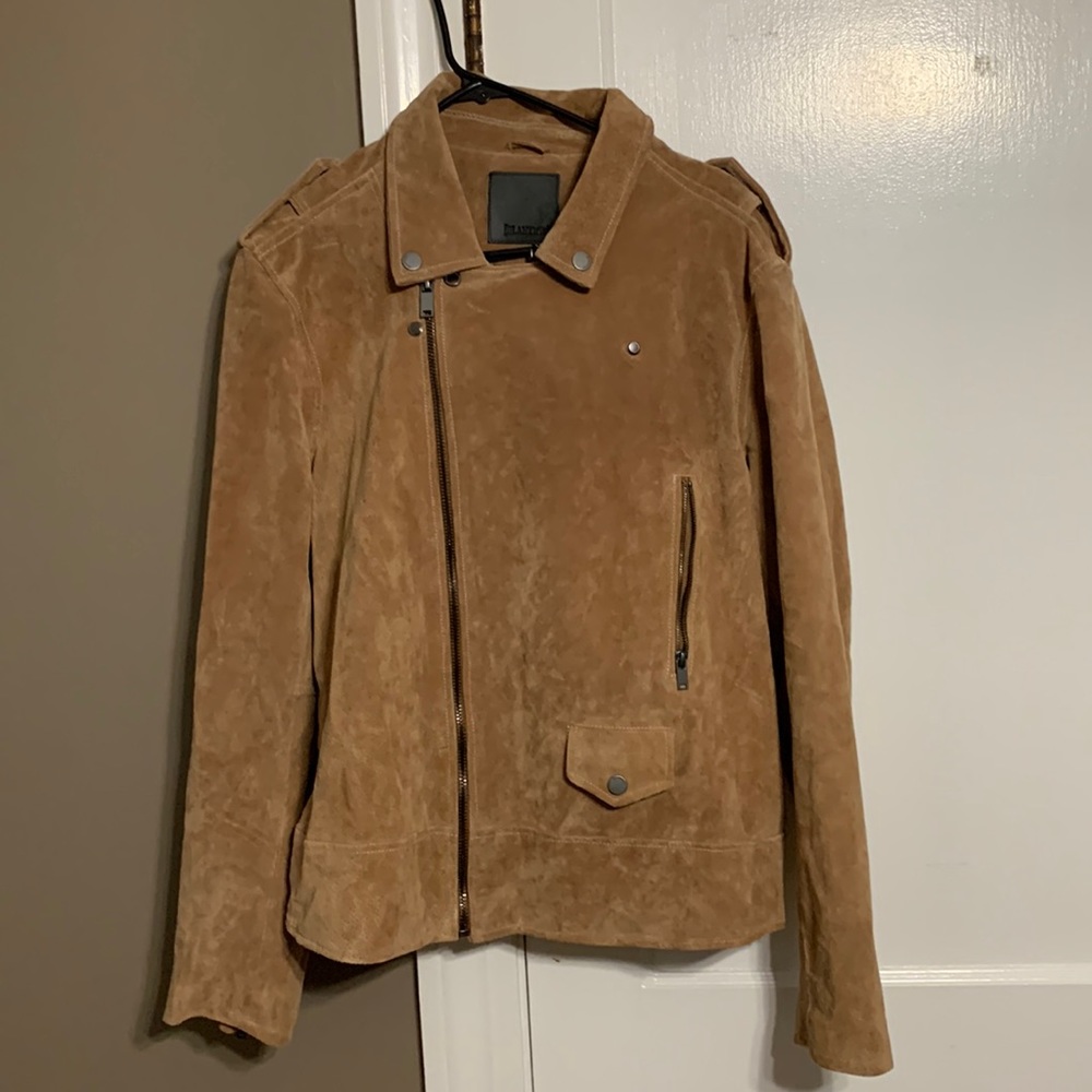 BLANK NYC Suede moto jacket tan